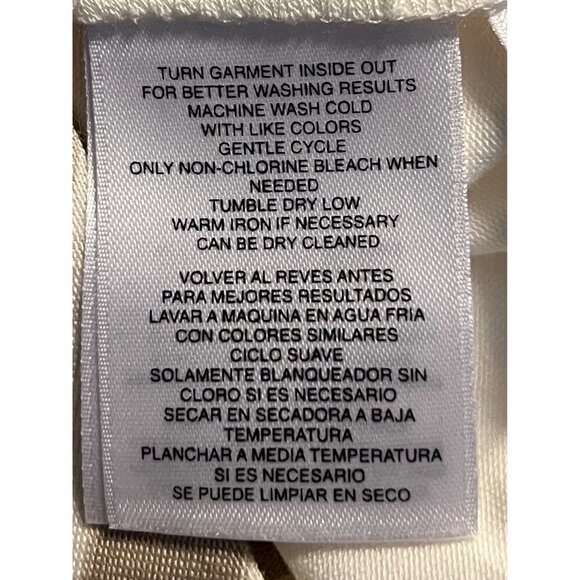 Anne Klein Women Blouse Top XL Stripe White Tan Khaki Short Sleeve Scoop New - Picture 8 of 9